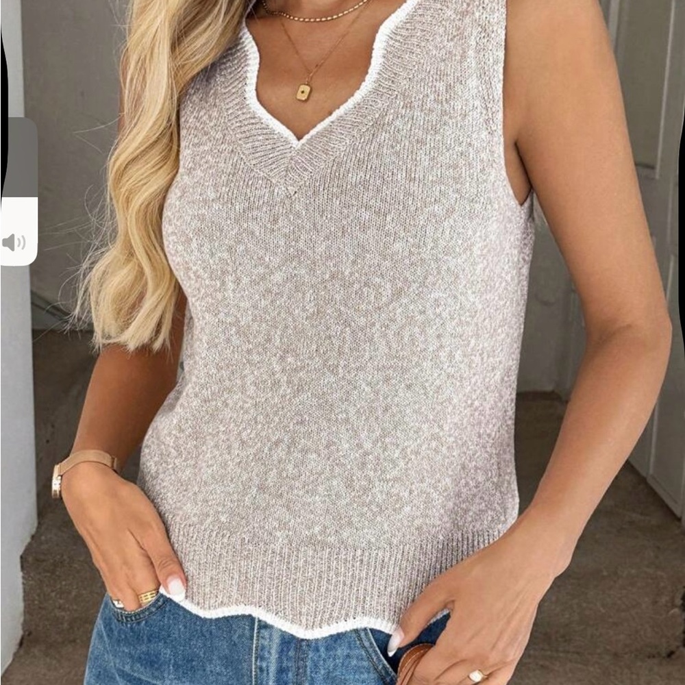 SHEIN Tan Knit Tank Top Medium New